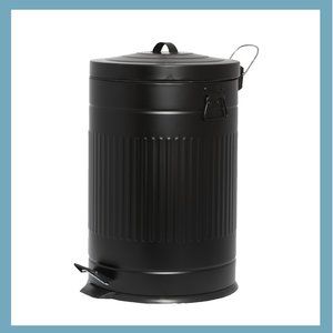 Black Galvanized Iron Trash Can (20 Liters/5.3 gallon)